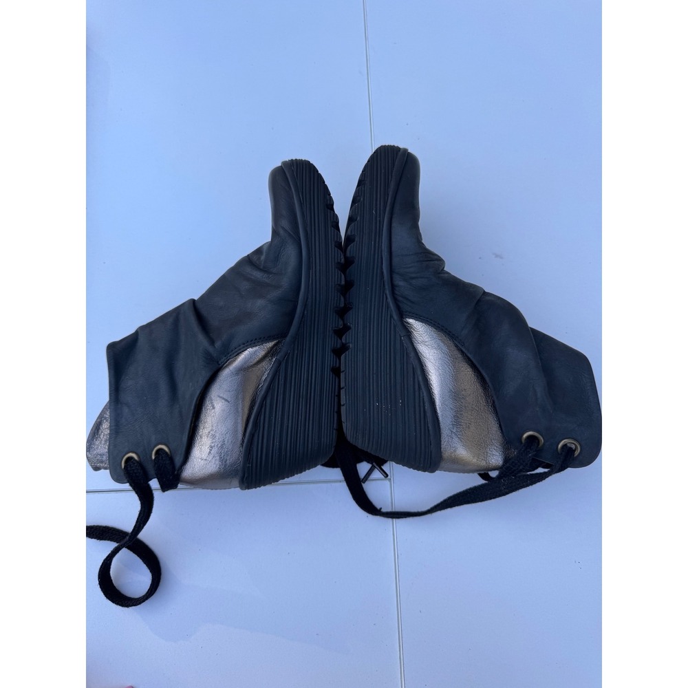 Fly London Leather Black Silver Platform Ankle Boots 37 - Picture 5 of 12